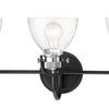 Minka Lavery Monico Three Light Bath in Coal with Polished Nickel Highlig