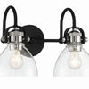 Minka Lavery Monico Two Light Bath in Coal with Polished Nickel Highlig
