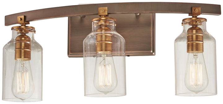 Minka Lavery Morrow Three Light Bath in Harvard Court Bronze with Gold Highlights