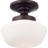 Minka Lavery One Light Semi Flush Mount in Brushed Bronze