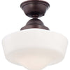 Minka Lavery One Light Semi Flush Mount in Brushed Bronze