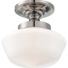 Minka Lavery One Light Semi Flush Mount in Polished Nickel