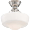 Minka Lavery One Light Semi Flush Mount in Polished Nickel