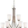 Minka Lavery Overland Park Nine Light Chandelier in Brushed Nickel