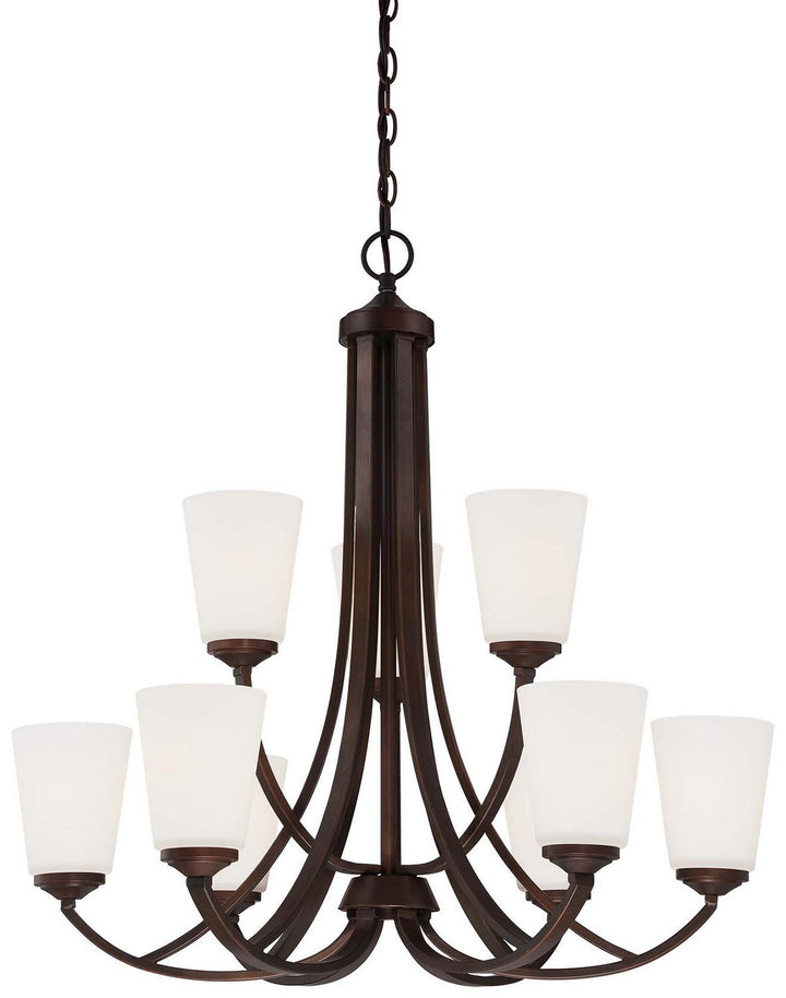 Minka Lavery Overland Park Nine Light Chandelier in Vintage Bronze