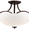 Minka Lavery Overland Park Three Light Semi Flush Mount in Vintage Bronze