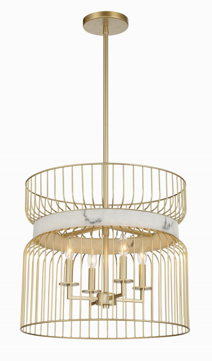 Minka Lavery Park Slope Four Light Pendant in Nouveau Gold