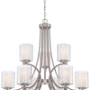 Minka Lavery Parsons Studio Nine Light Chandelier in Brushed Nickel