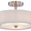 Minka Lavery Parsons Studio Three Light Semi Flush Mount in Brushed Nickel