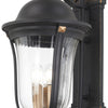 Minka Lavery Peale Street Three Light Outdoor Wall Mount in Sand Coal And Vermeil Gold