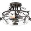 Minka Lavery Ponderosa Ridge Two Light Semi Flush Mount in Weathered Spruce with Silver