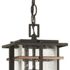 Minka Lavery San Marcos One Light Outdoor Chain Hung Lantern in Coal with Antique Copper Accents