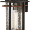 Minka Lavery San Marcos One Light Outdoor Wall Mount in Coal with Antique Copper Accents