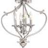 Minka Lavery Savannah Row Four Light Semi Flush Mount(Convertible) in Brushed Nickel