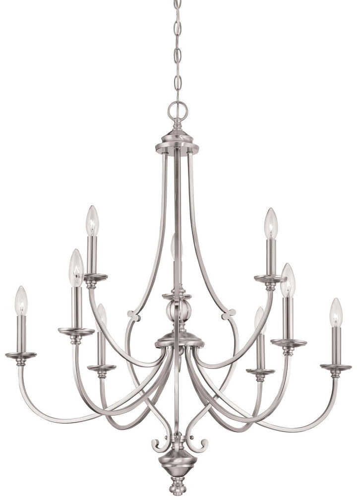 Minka Lavery Savannah Row Nine Light Chandelier in Brushed Nickel