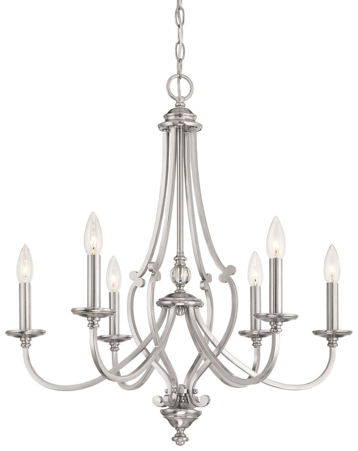 Minka Lavery Savannah Row Six Light Chandelier in Brushed Nickel