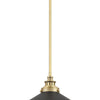 Minka Lavery Segan One Light Mini Pendant in Coal & Soft Brass (Painted)