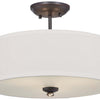 Minka Lavery Shadowglen Three Light Semi Flush Mount in Lathan Bronze