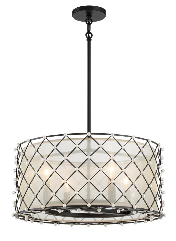 Minka Lavery Sheer Elegance Four Light Convertible Pendant in Coal