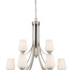 Minka Lavery Shyloh Nine Light Chandelier in Brushed Nickel