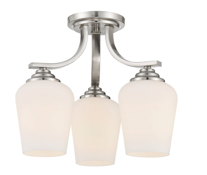 Minka Lavery Shyloh Three Light Semi Flush / Chandelier in Brushed Nickel