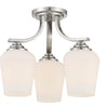 Minka Lavery Shyloh Three Light Semi Flush / Chandelier in Brushed Nickel