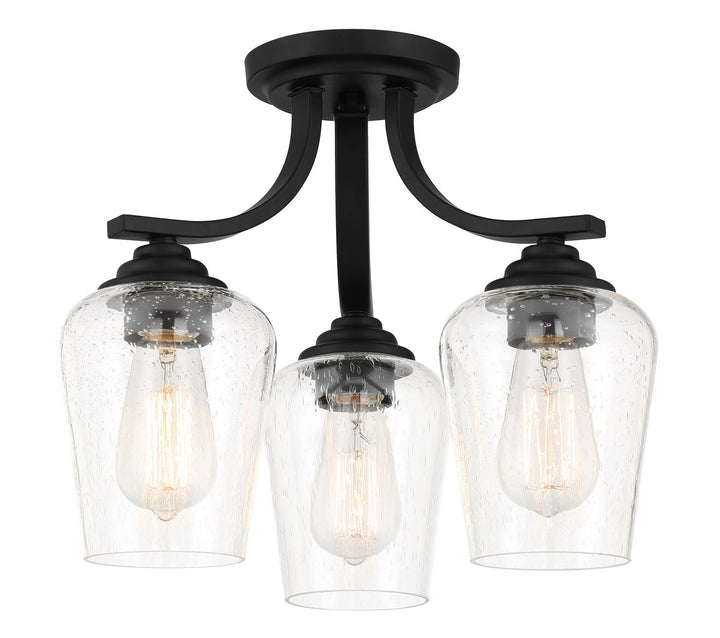 Minka Lavery Shyloh Three Light Semi Flush / Chandelier in Coal