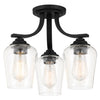 Minka Lavery Shyloh Three Light Semi Flush / Chandelier in Coal
