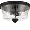 Minka Lavery Shyloh Two Light Flush Mount in Coal