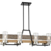 Minka Lavery Silver Creek Eight Light Island Pendant in Stone Grey, Coal & Brushed Nickel