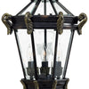 Minka Lavery Stratford Hall Four Light Post Mount in Heritage with Gold Highlights