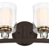 Minka Lavery Studio 5 Four Light Bath in Painted Bronze with Natural Brushed Brass Clear Glass
