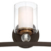 Minka Lavery Studio 5 Three Light Bath in Painted Bronze with Natural Brushed Brass Clear Glass