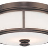 Minka Lavery Three Light Flush Mount in Harvard Court Bronze (Plated)