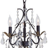 Minka Lavery Three Light Mini Chandelier in Castlewood Walnutt with Silver Highlights