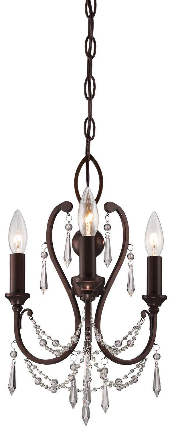 Minka Lavery Three Light Mini Chandelier in Vintage Bronze