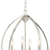 Minka Lavery Tilbury Four Light Pendant in Polished Nickel