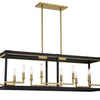 Minka Lavery Union Estates Eight Light Island Pendant in Coal And Soft Brass