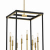 Minka Lavery Union Estates Eight Light Pendant in Coal And Soft Brass