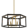 Minka Lavery Union Estates Six Light Pendant in Coal And Soft Brass