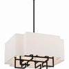 Minka Lavery Upham Estates Eight Light Pendant in Coal with Polished Nickel Highlights