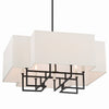 Minka Lavery Upham Estates Eight Light Pendant in Coal with Polished Nickel Highlights