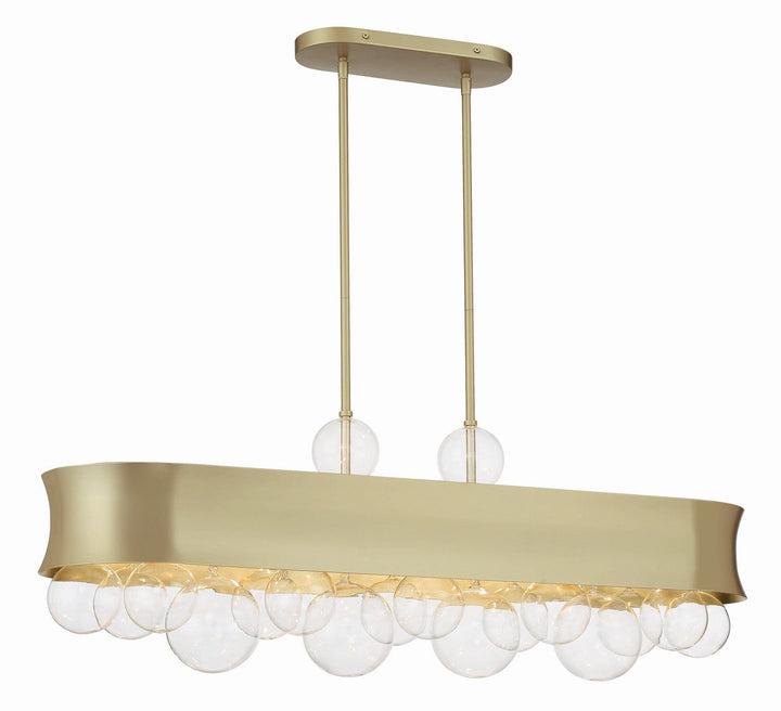 Minka Lavery Verdi Square Six Light Island Pendant in Soft Gold