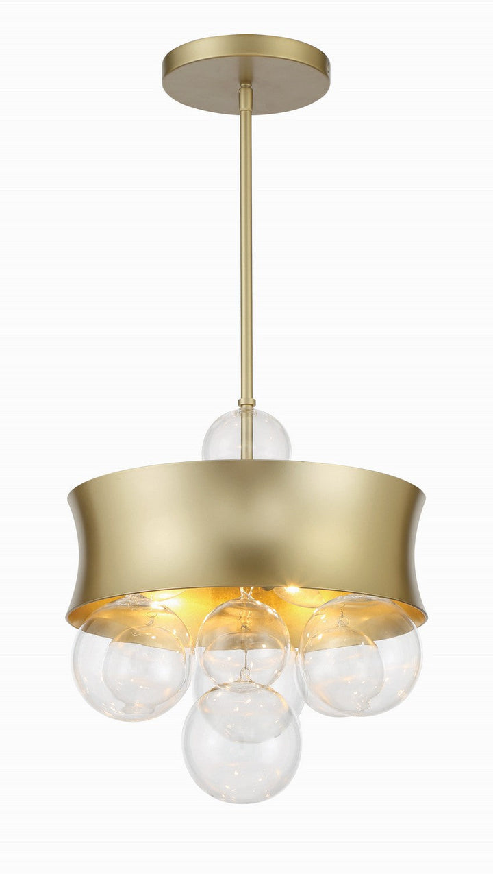 Minka Lavery Verdi Square Three Light Convertible Pendant in Soft Gold