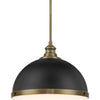 Minka Lavery Vorey One Light Pendant in Coal And Oxidized Aged Brass