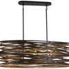 Minka Lavery Vortic Flow Eight Light Island Pendant in Dark Bronze with Modaic Gold