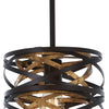 Minka Lavery Vortic Flow One Light Mini Pendant in Dark Bronze with Modaic Gold