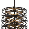 Minka Lavery Vortic Flow Six Light Pendant in Dark Bronze with Modaic Gold