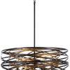 Minka Lavery Vortic Flow Six Light Pendant in Dark Bronze with Modaic Gold