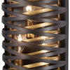 Minka Lavery Vortic Flow Three Light Wall Sconce in Dark Bronze with Modaic Gold